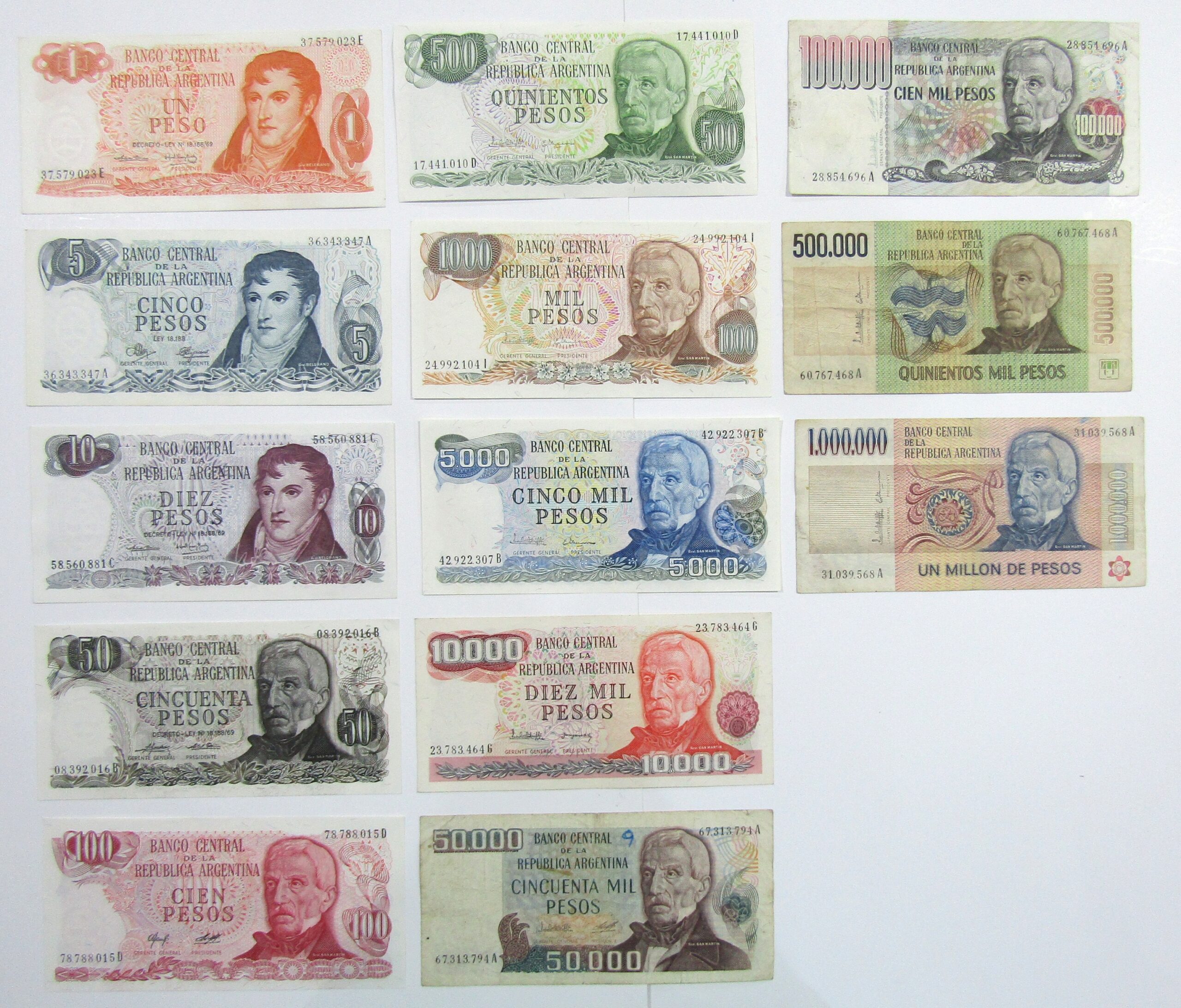 Lote De Argentina Coleccion 75 Billetes Diferentes 1940 2019 F/UNC