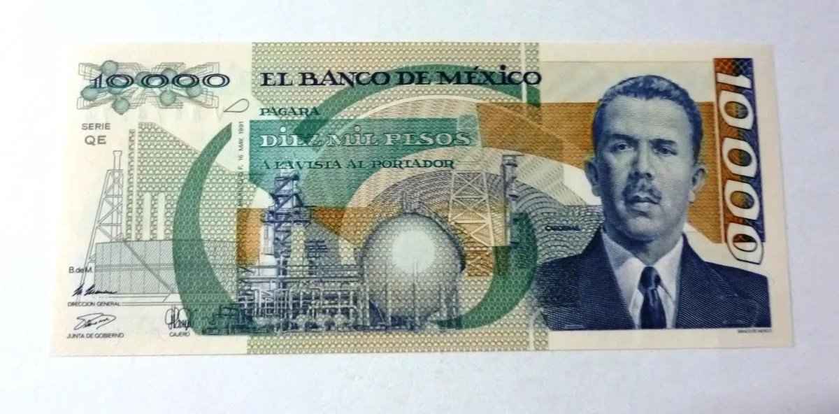 Mexico Billete 10.000 Pesos 1991 Pick 90 Unc