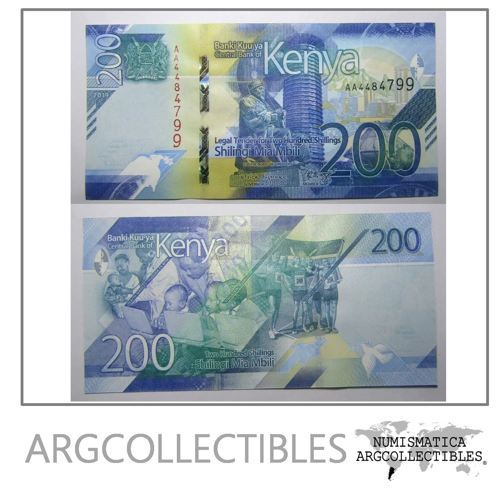 Kenia Billete 200 Shillings 2019 Educacion Unc
