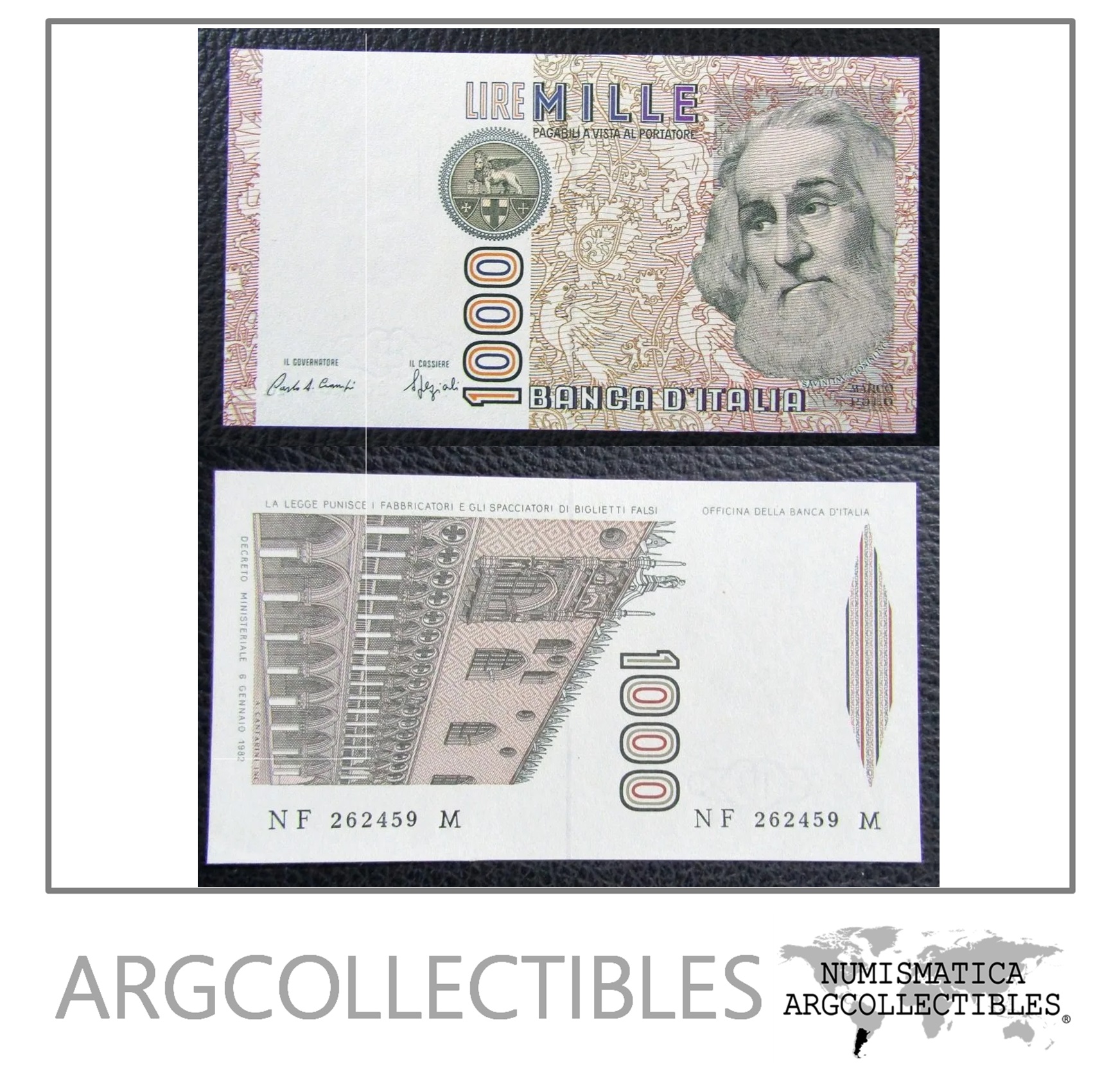 Italia Billete 1.000 Liras P-109b 1982 Serie SE Unc