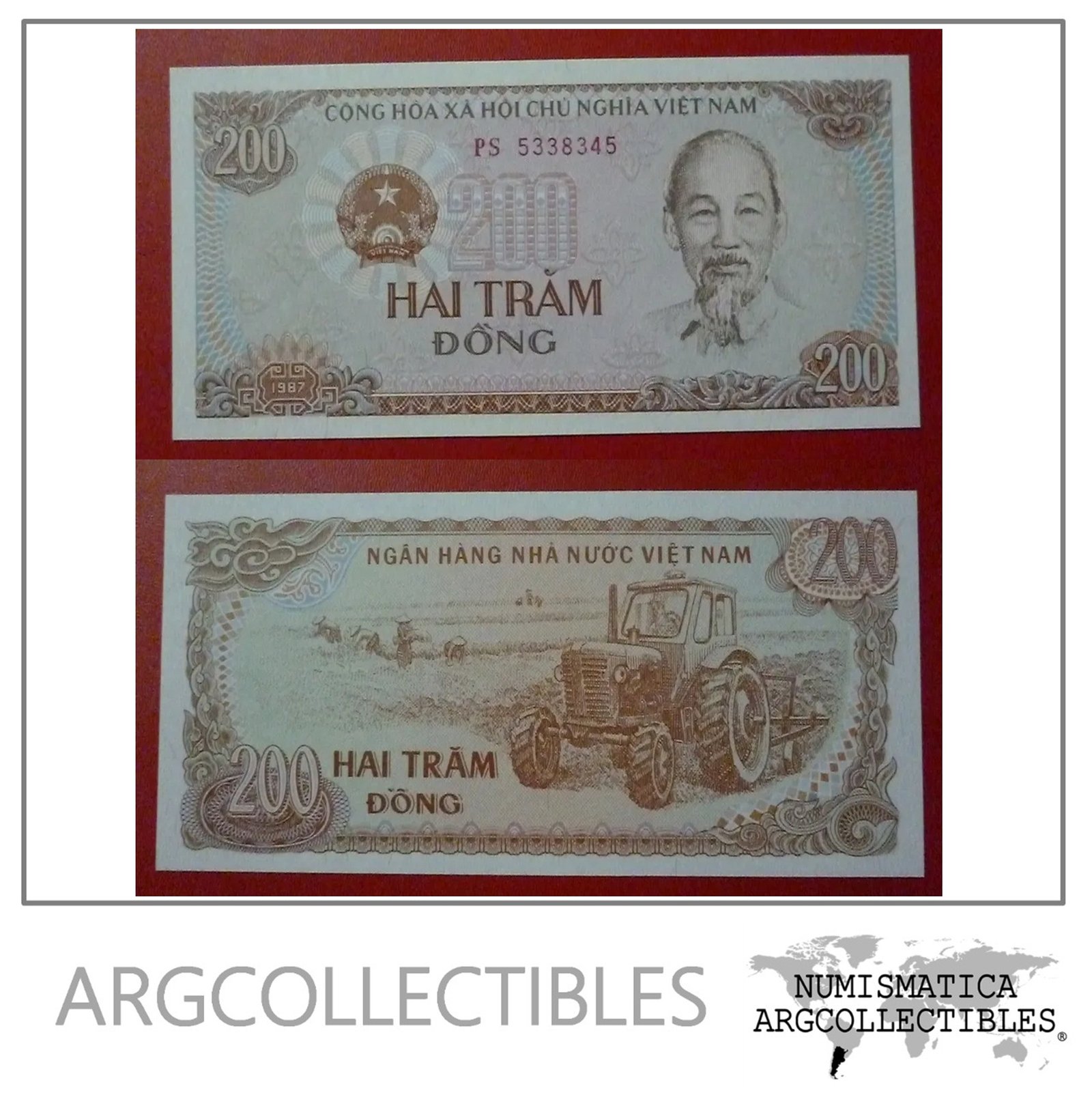 Vietnam Billete 200 Dong 1987 Pick 100 Unc