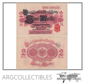 Alemania 2 Marcos Año 1914 Papiermark Au Pick 53