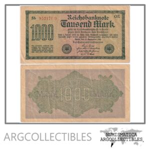 Alemania Billete 1.000 Marcos Pick 76 Año 1922 Vf+/xf
