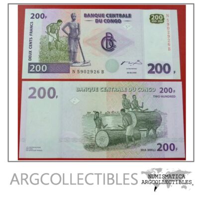 Congo Billete 200 Francos Año 2000 Pick 95 Condicion Unc