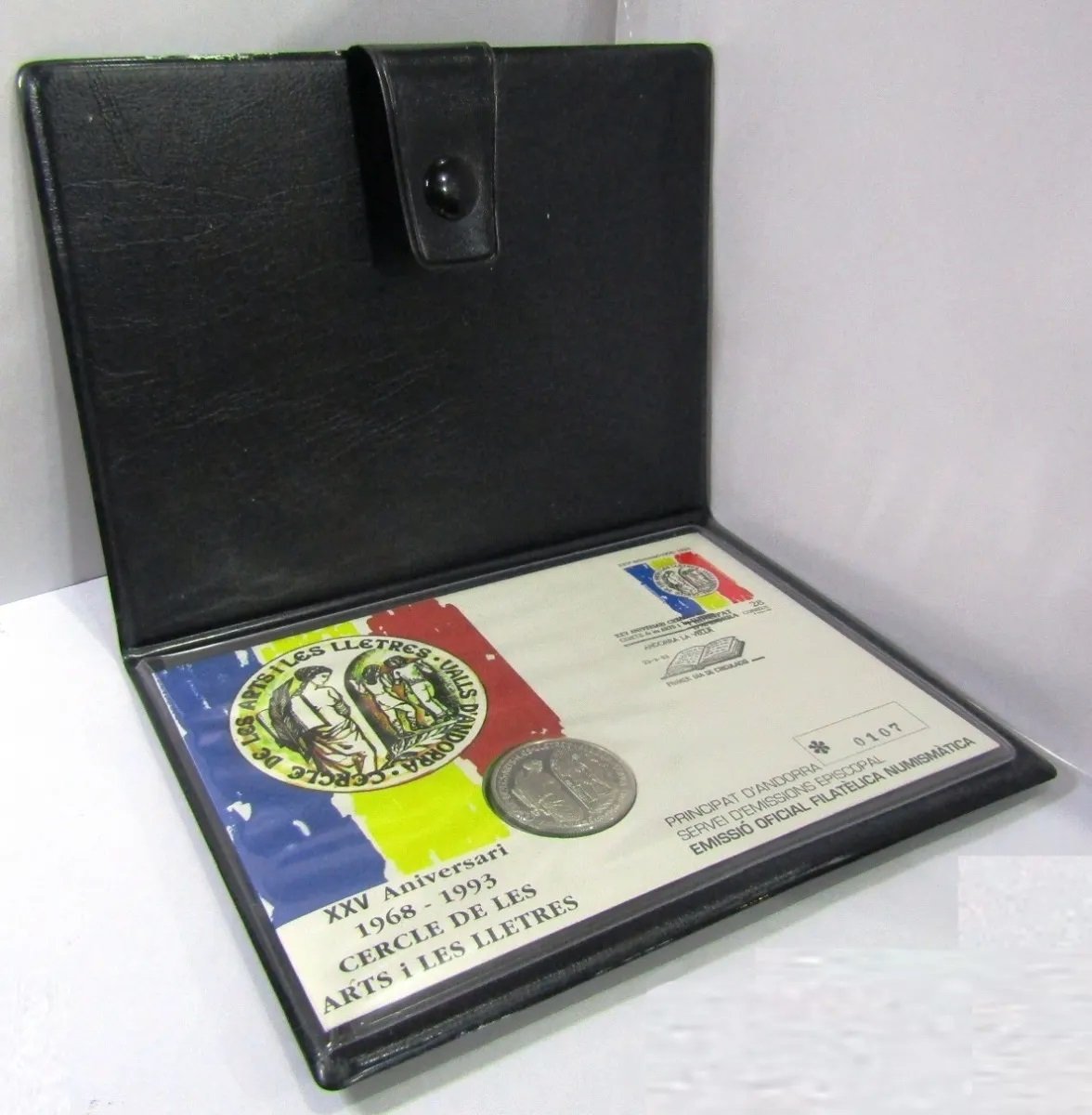 Andorra Estuche Moneda 5 Diners 925 Plata 1993 Arte Unc