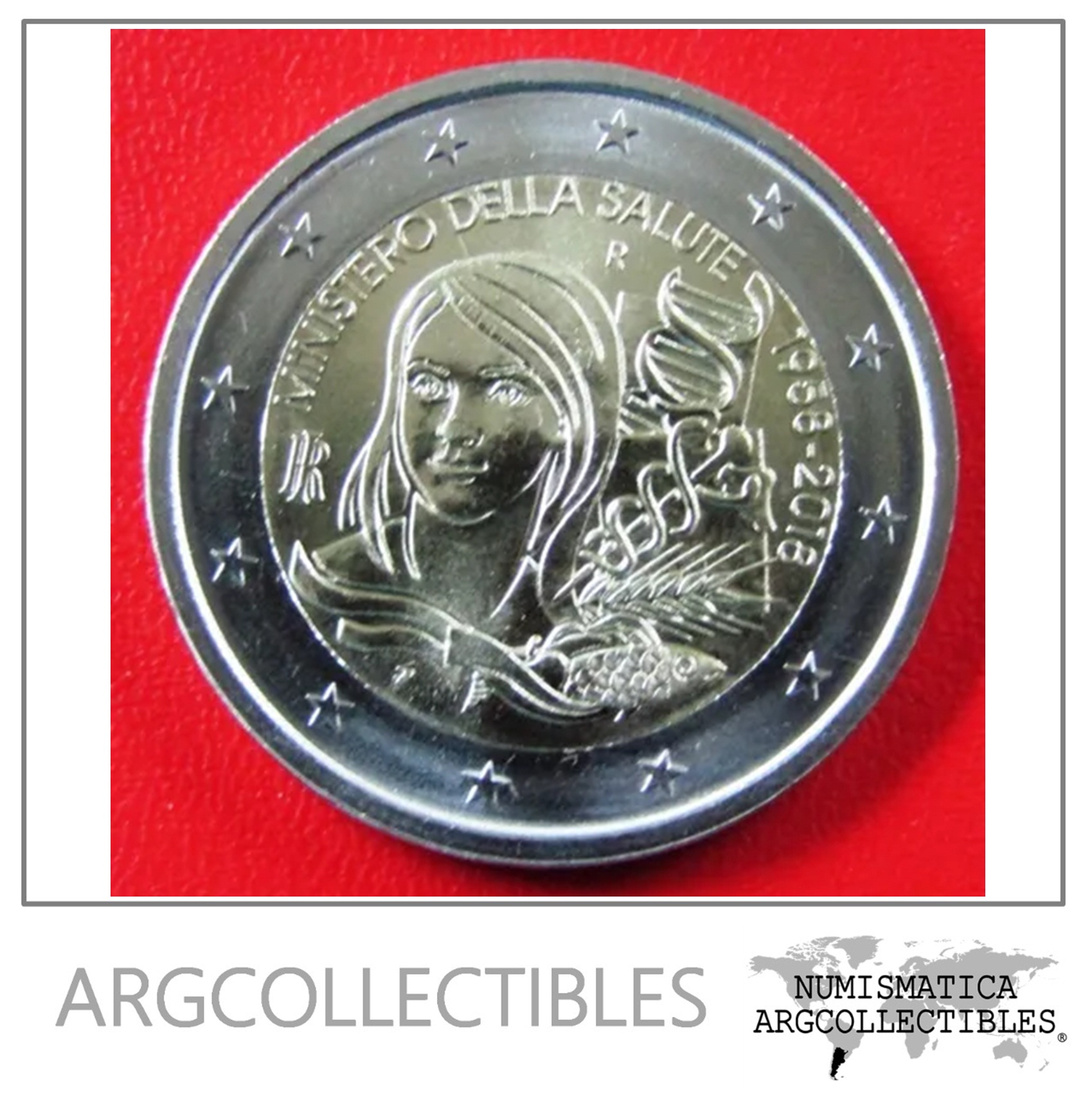 Italia Moneda 2 Euros Año 2018 60 Aniversario Fundacion Ministerio Unc