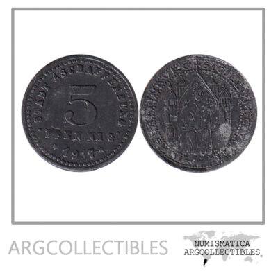 Alemania Notgeld 5 Pfennig 1917 Stadt Aschaffenburg (29)