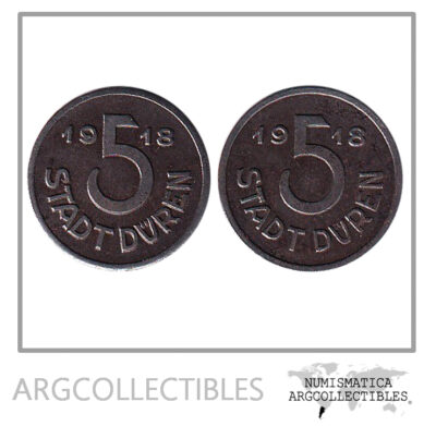 Alemania Notgeld 5 Pfennig 1918 Stadt Duren (2)