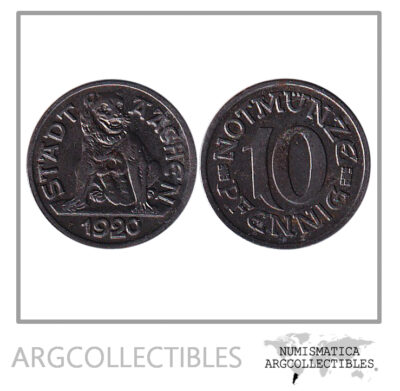 Alemania Notgeld 10 Pfennig 1920 Stadt Aachen (107)