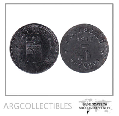Alemania Moneda Notgeld 1917 5 Pfennig (61) Stadt Witten