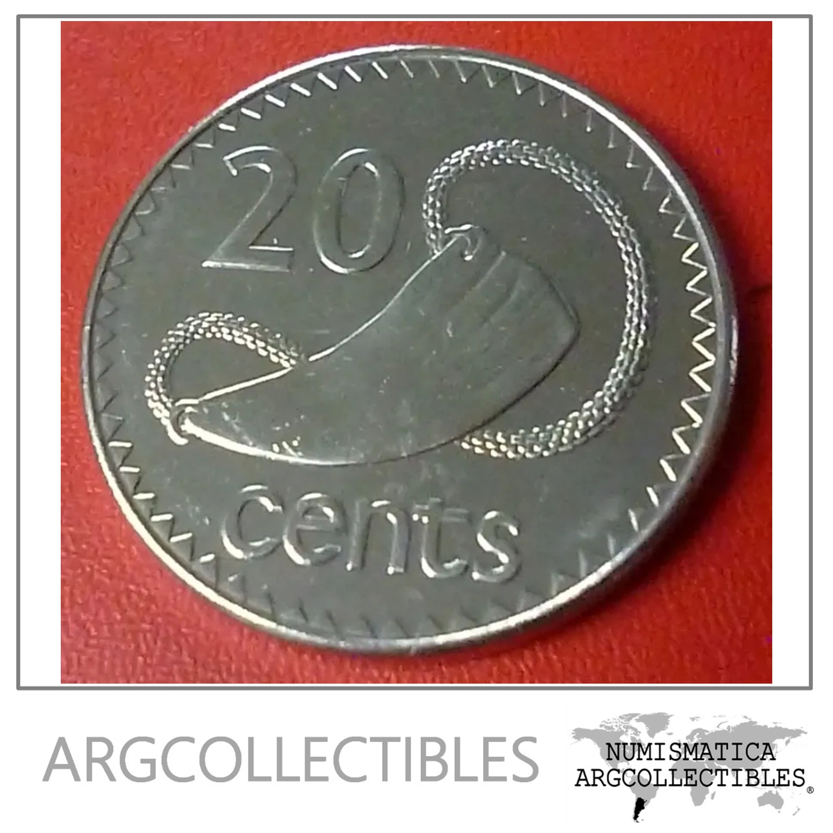 Islas Fiji Moneda 20 Centavos Año 1998 Elizabeth II Condicion Unc