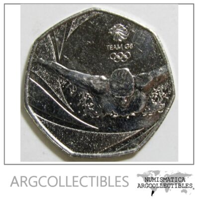 Inglaterra Moneda 50 Pence Año 2016 Niquel Juegos Olimpicos Unc