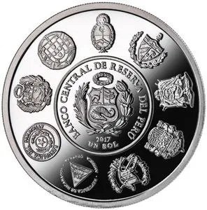 Peru Moneda 1 Sol 2017 Plata Ibero Encuentro Cañon Del Colca Unc - Imagen 3