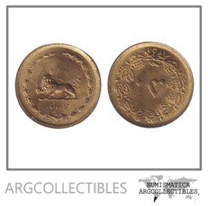 Iran Republica Islamica Moneda 50 Dinars Año 1979 León Con Espada Au