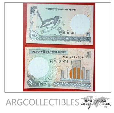 Bangladesh Billete 2 Taka Pick 6 C Año 2010 Condicion Unc