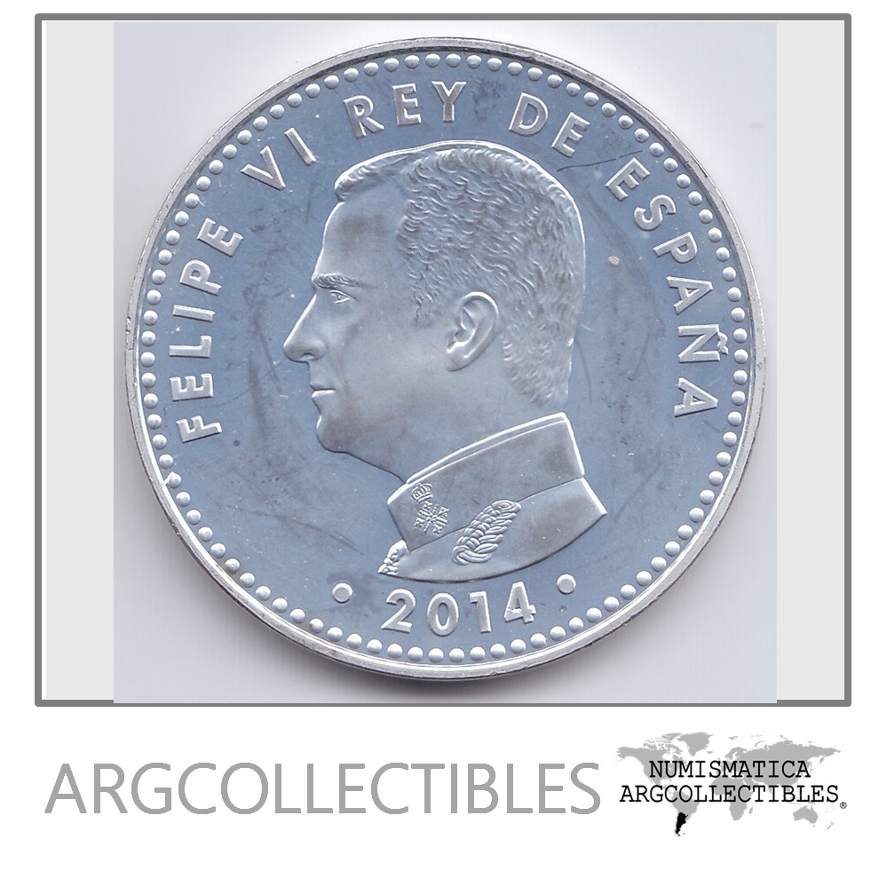 España Moneda De Plata 30 Euros 2014 Felipe VI Rey De España