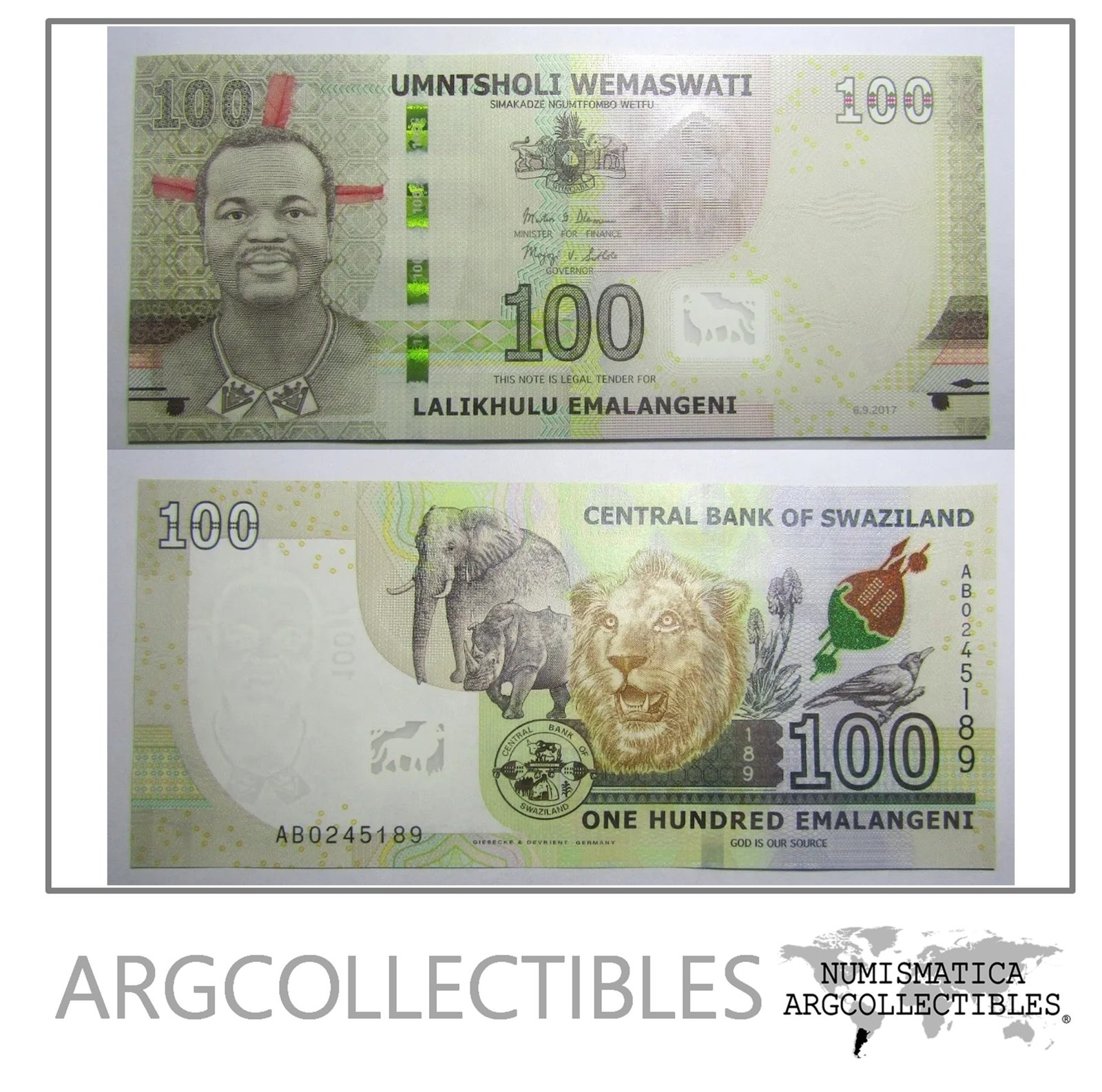 Swaziland billete 100 Emalangeni 2017 P-42 UNC
