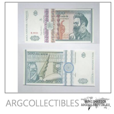 Rumania Billete 500 Lei 1992 P-101 Artista Constantin Brancusi UNC