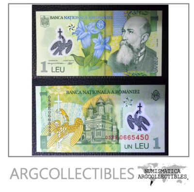 Rumania Billete 1 Leu 2014 Polimero Pick 117 Unc