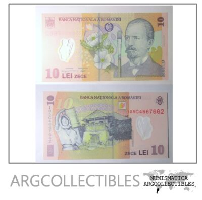 Rumania 10 Lei 2008 Pick 119 Polimero Unc