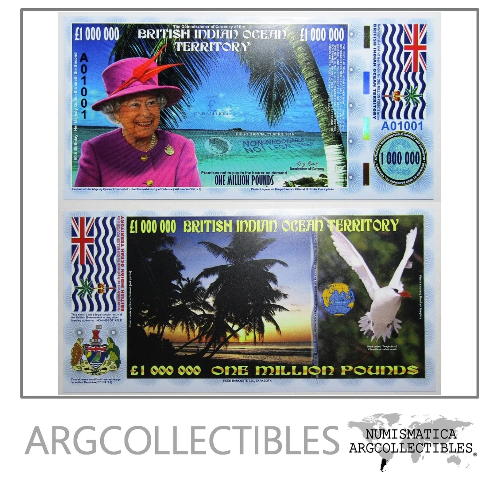 Territorios Ingleses Del Oceano Indico Billete 1.000.000 Libras Unc