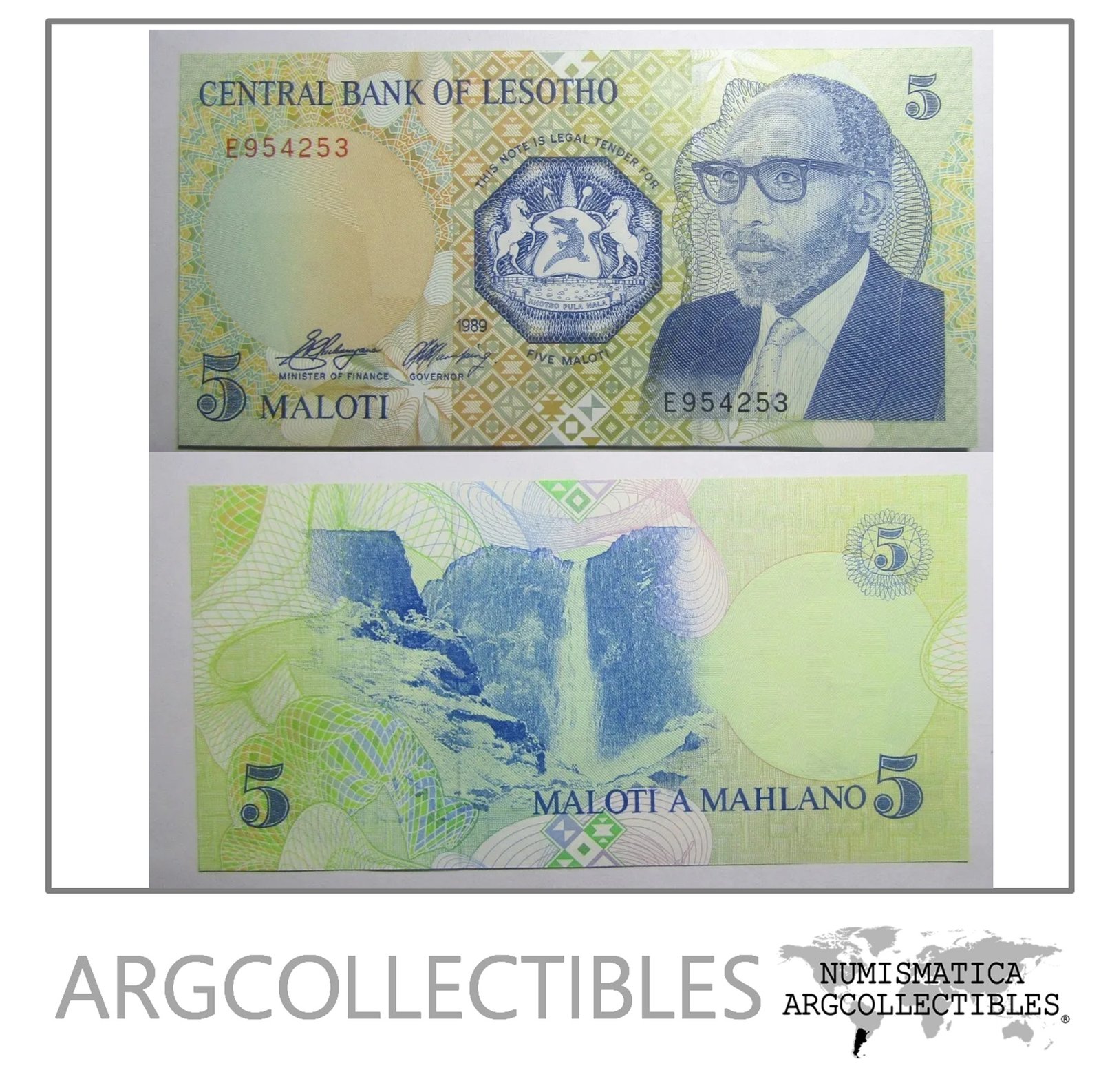 Lesotho Billete 5 Maloti 1989 Pick 10 Unc