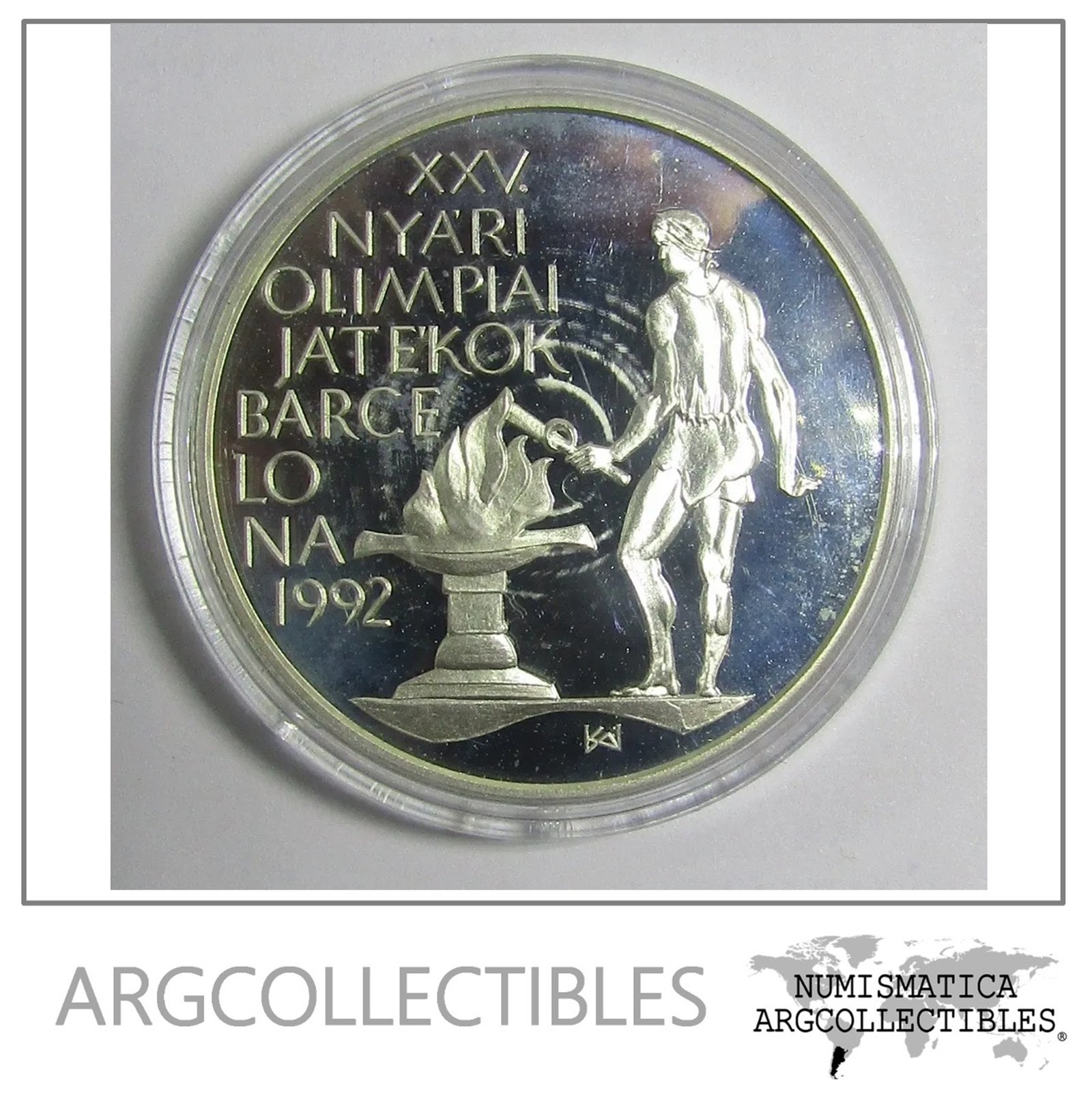 Hungria 500 Forint Año 1989 Plata 900 Olimpiadas Barcelona 92 Proof