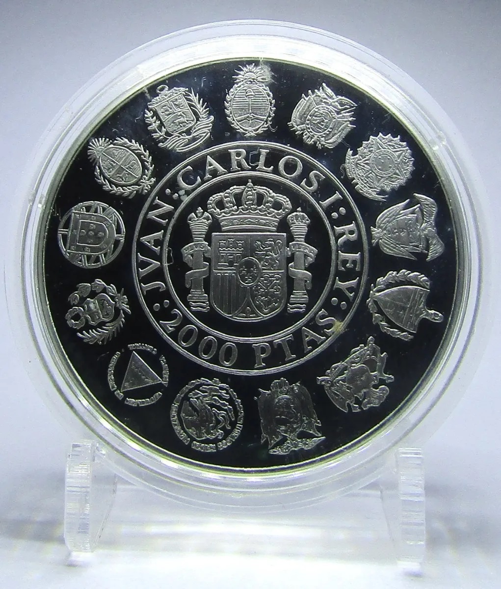 España Moneda 2.000 Pesetas Encuentro De 2 Mundos 1992 Proof - Imagen 2