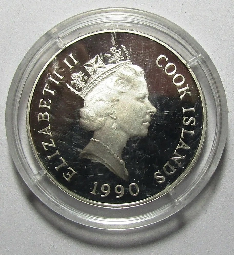 Islas Cook 10 Dolares 1990 Proof Km#79 Juegos Barcelona 1992 - Imagen 2