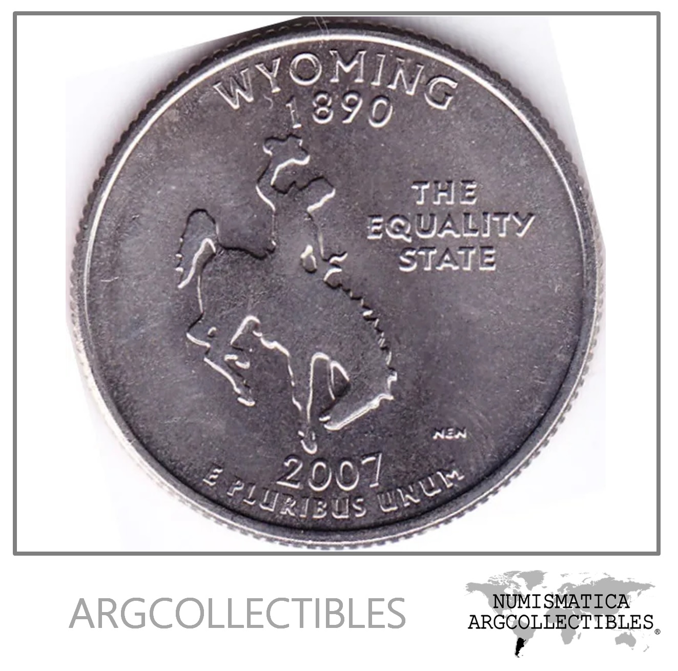 USA Moneda 1/4 Dolar 2007 D Niquel Wyoming UNC
