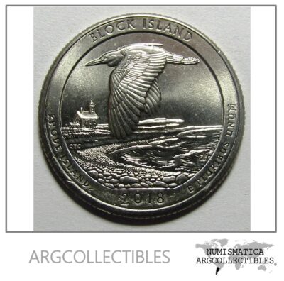 USA Moneda 1/4 Dolar 2018 P Niquel Rhode Island UNC