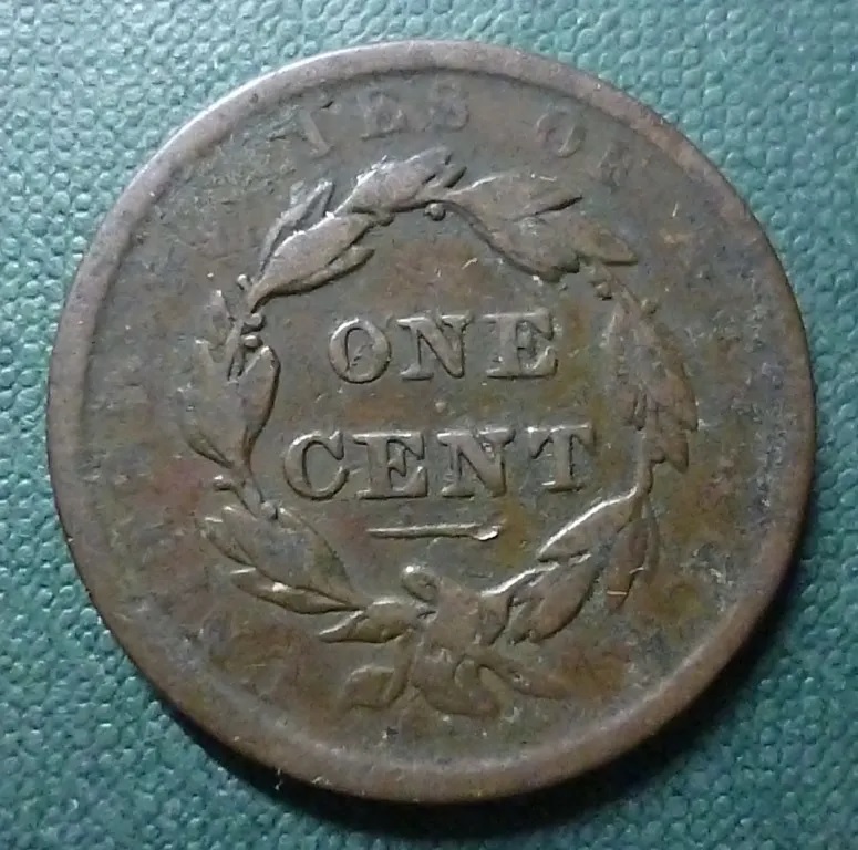 USA Moneda 1 Centavo 1837 Cobre Coronet Head KM-45 F+ - Imagen 2