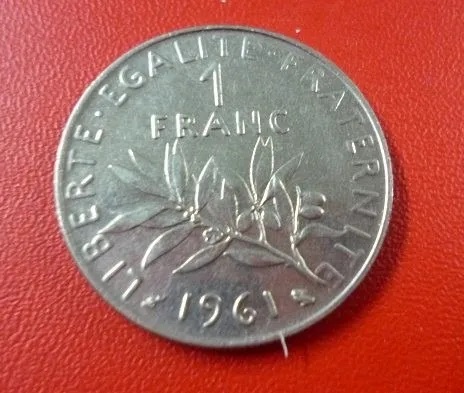 Francia Moneda 1 Franco 1961 Condicion XF+ KM-925 - Imagen 2