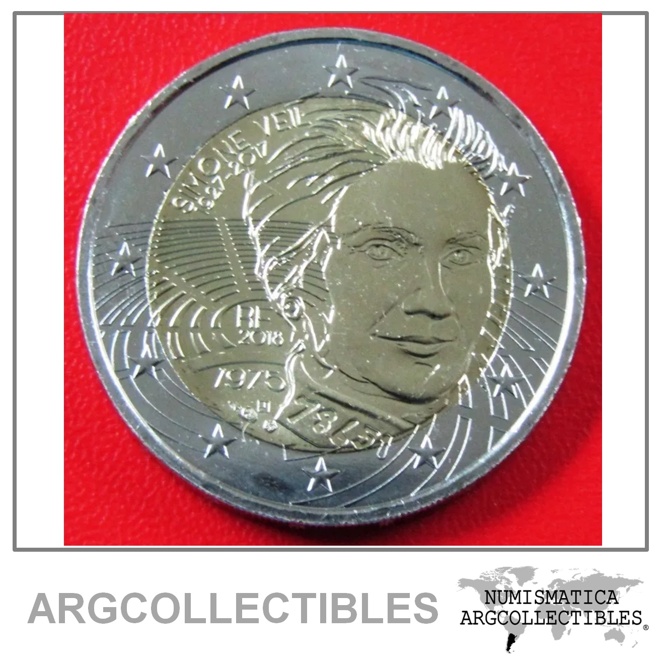 Francia Moneda Bimetalica 2 Euros 2018 Unc Simone Veil