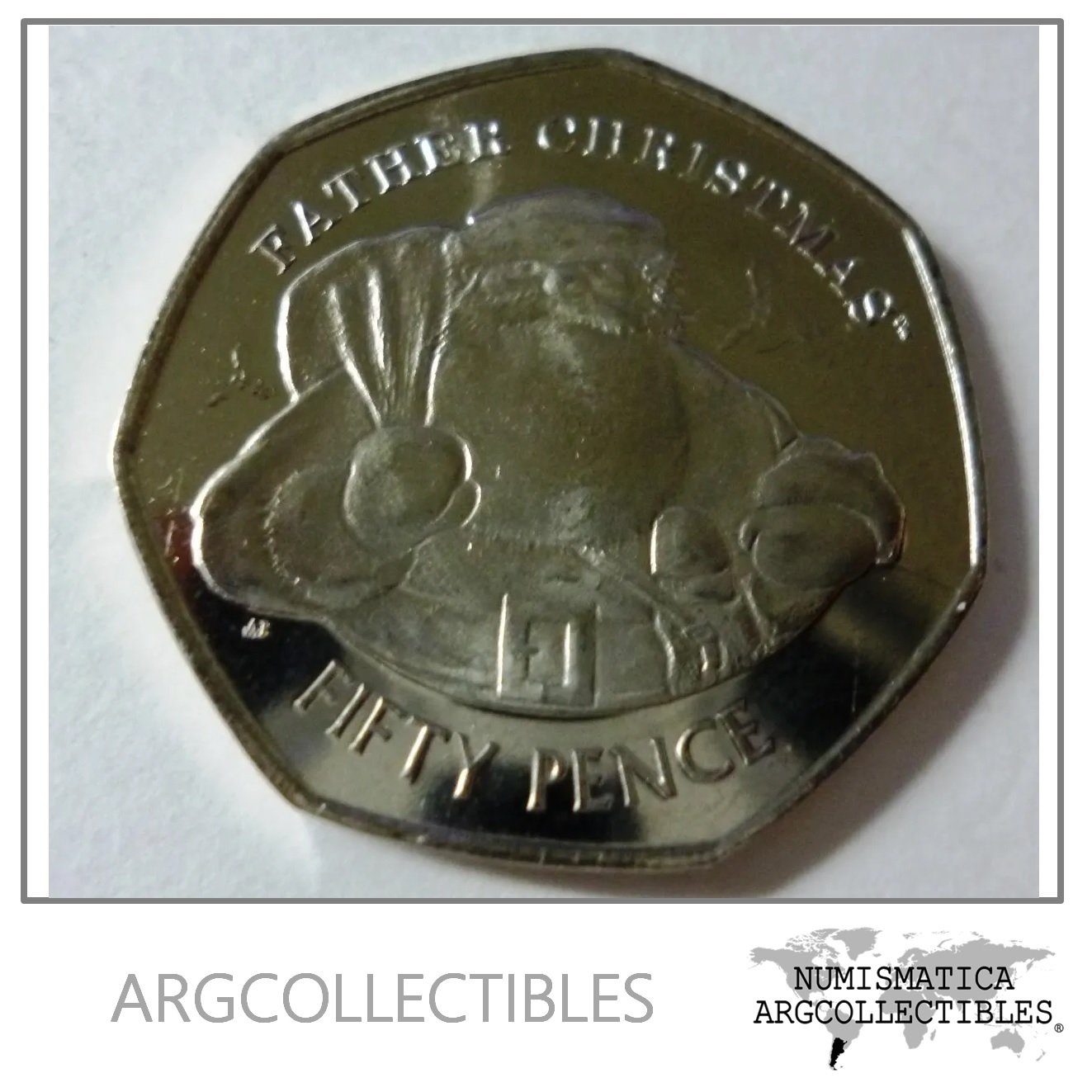 Gibraltar Moneda 50 Pence 2018 Navidad Condicion Unc