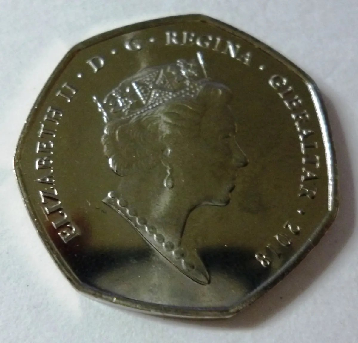 Gibraltar Moneda 50 Pence 2018 Navidad Condicion Unc - Imagen 2