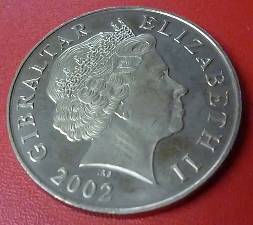 Gibraltar Moneda Bodas De Oro De La Reina 5 Libras 2002 - Imagen 2