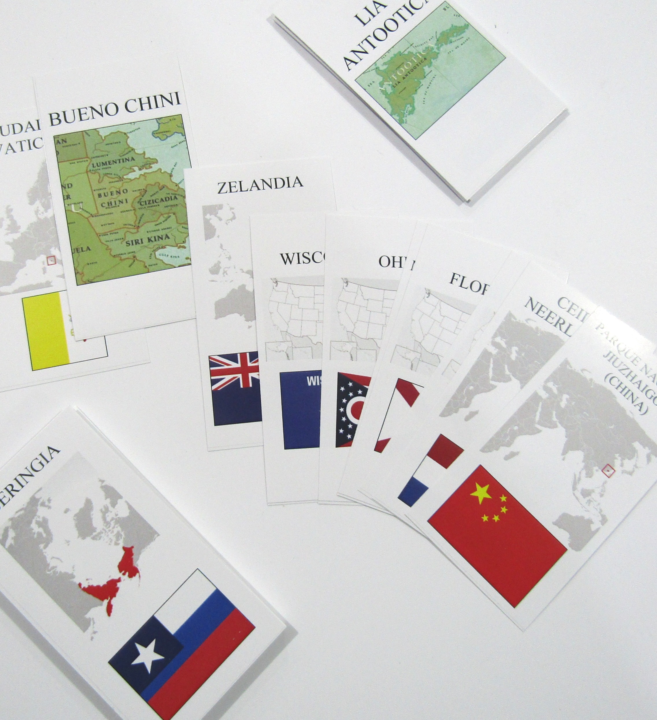 Paquete 124 Banderas Paises Fantasia Inusuales Con Mapas Para Billetes - Imagen 4