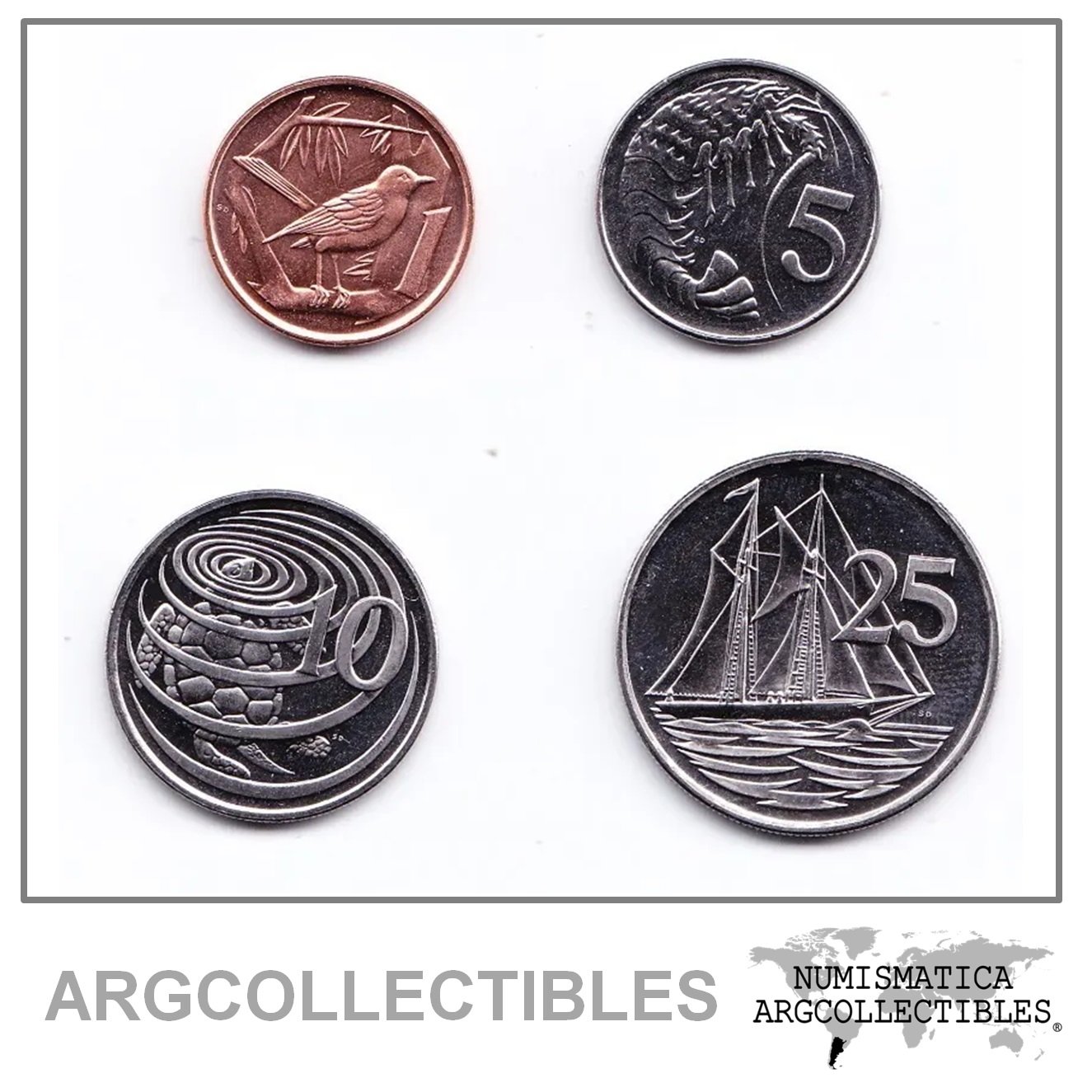 Islas Caiman Set De 4 Monedas 2008 Condicion Unc