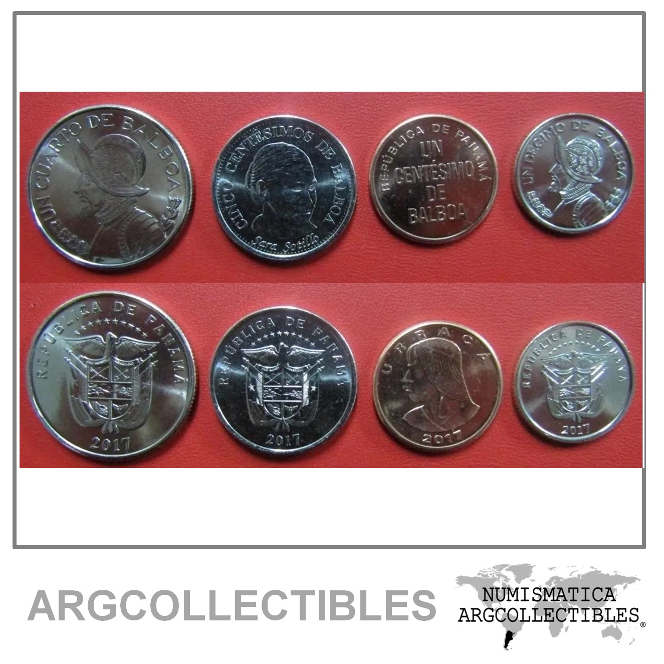 Panama Set 4 Monedas Centavos Y Balboa 2017 Unc Sin Circular