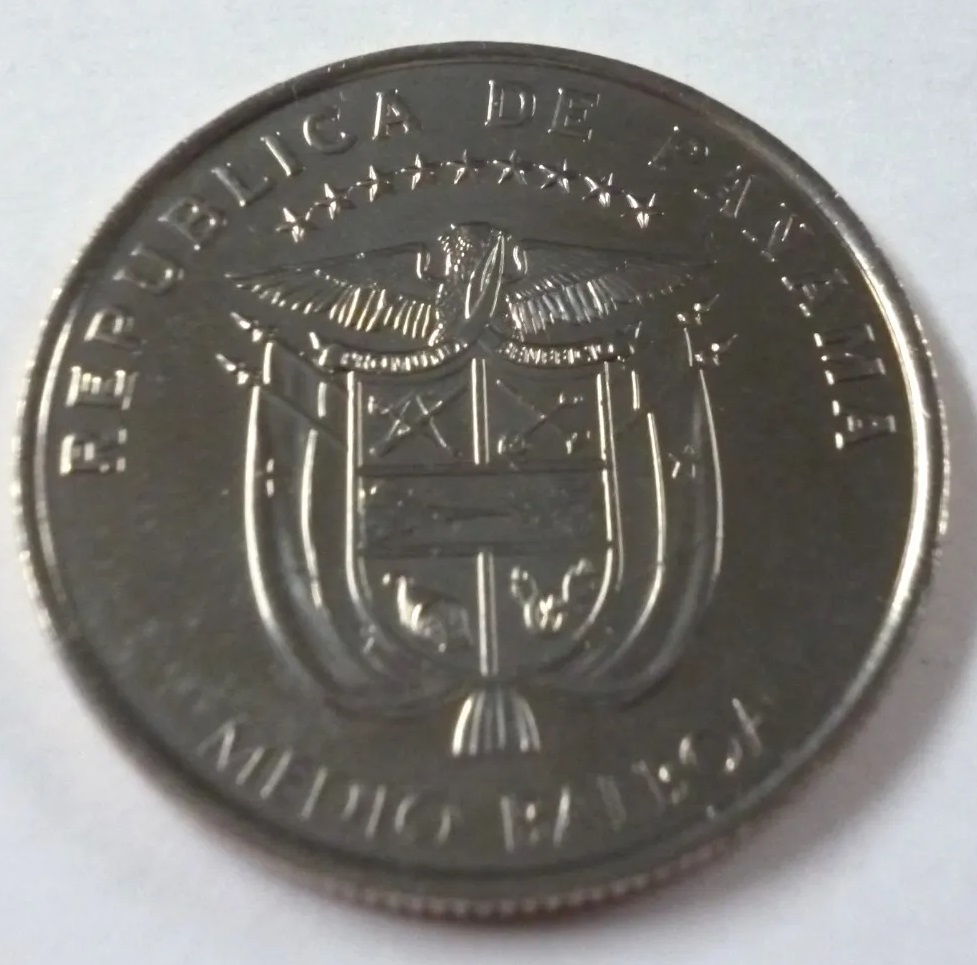 Panama Año 2014 Moneda De 1/2 Balboa Carlos V Unc - Imagen 2