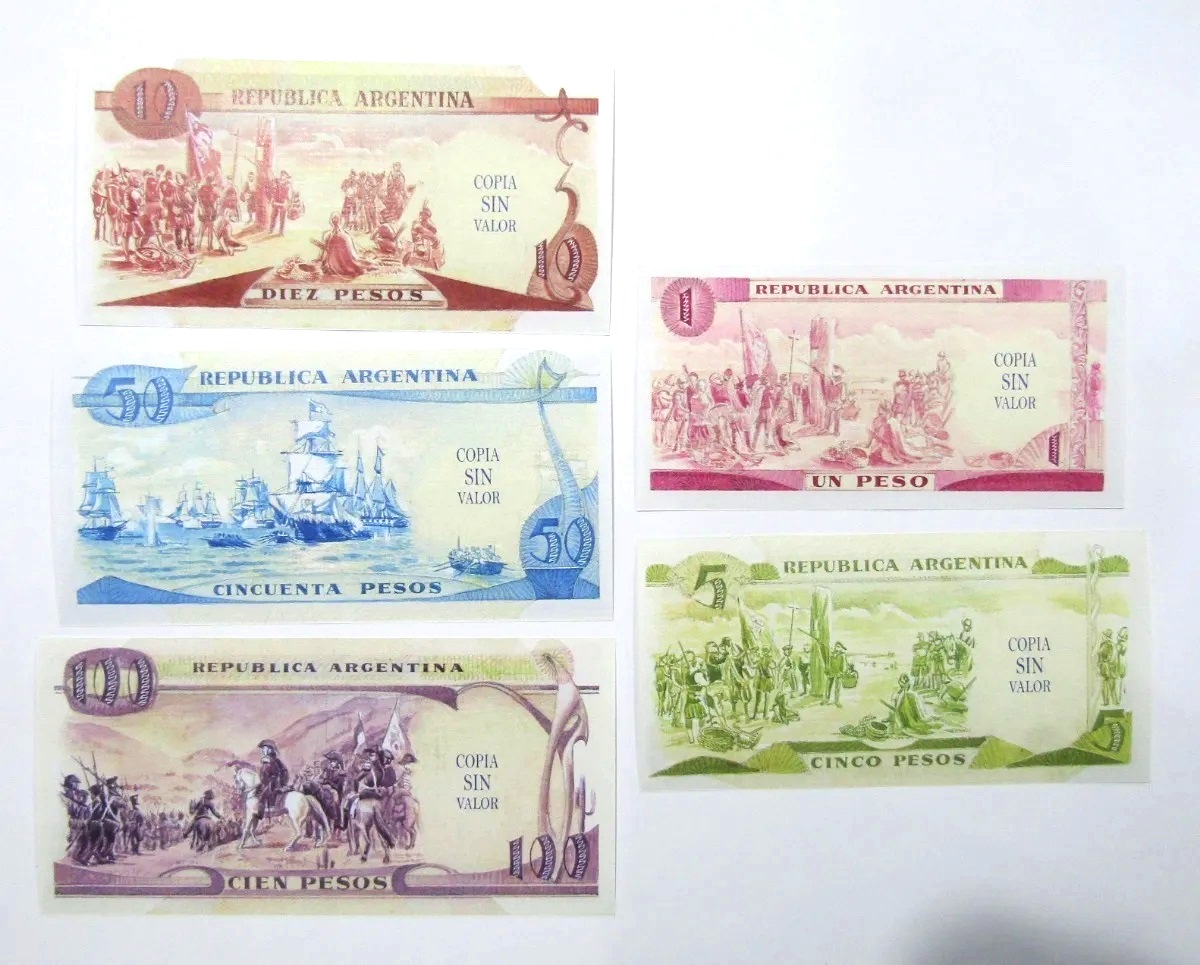 Argentina Set De 5 Billetes San Martin No Emitidos 1950 Unc - Imagen 5