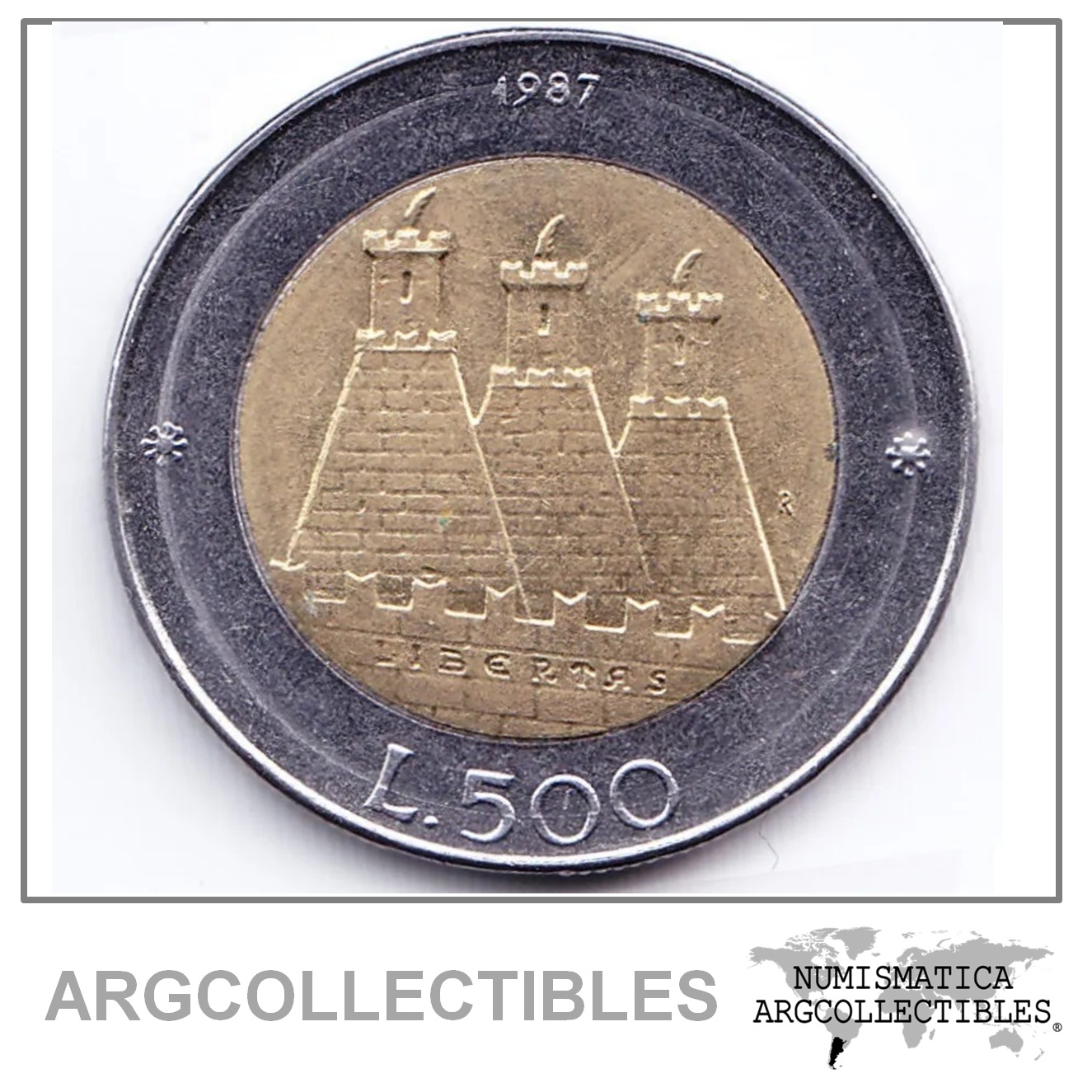 San Marino Moneda 500 Liras Bimetalica 1987 Km# 209 Unc