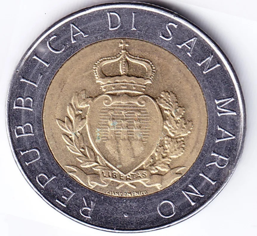 San Marino Moneda 500 Liras Bimetalica 1987 Km# 209 Unc - Imagen 2