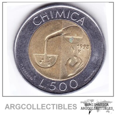 San Marino Moneda 500 Liras Bimetalica 1998 Km# 383 Unc