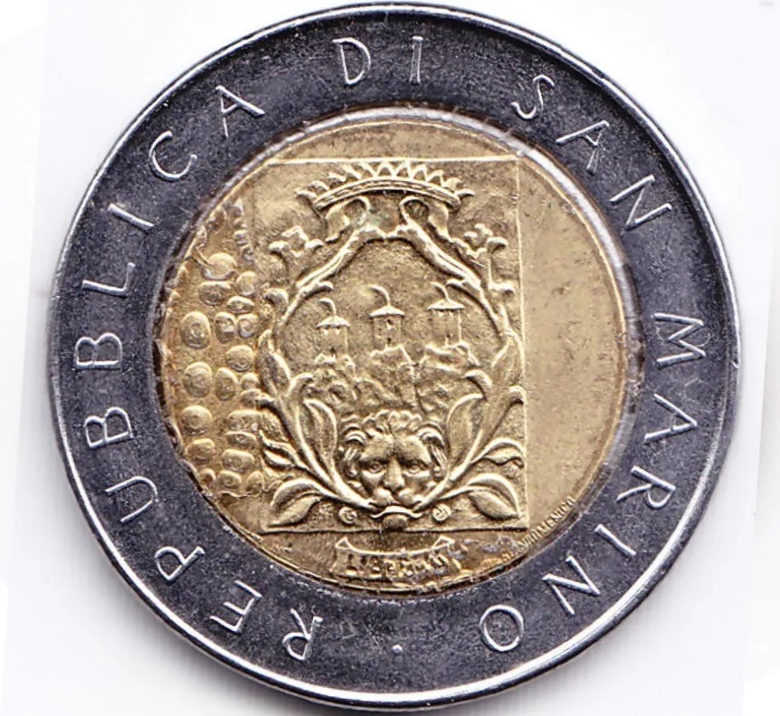 San Marino Moneda 500 Liras Bimetalica 1988 Km# 226 Unc - Imagen 2