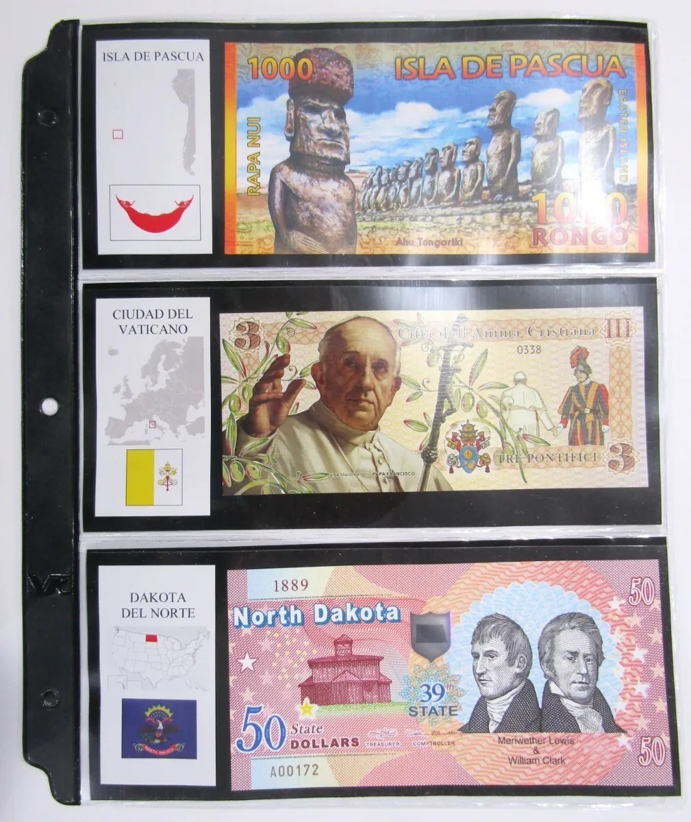 Paquete 124 Banderas Paises Fantasia Inusuales Con Mapas Para Billetes - Imagen 2