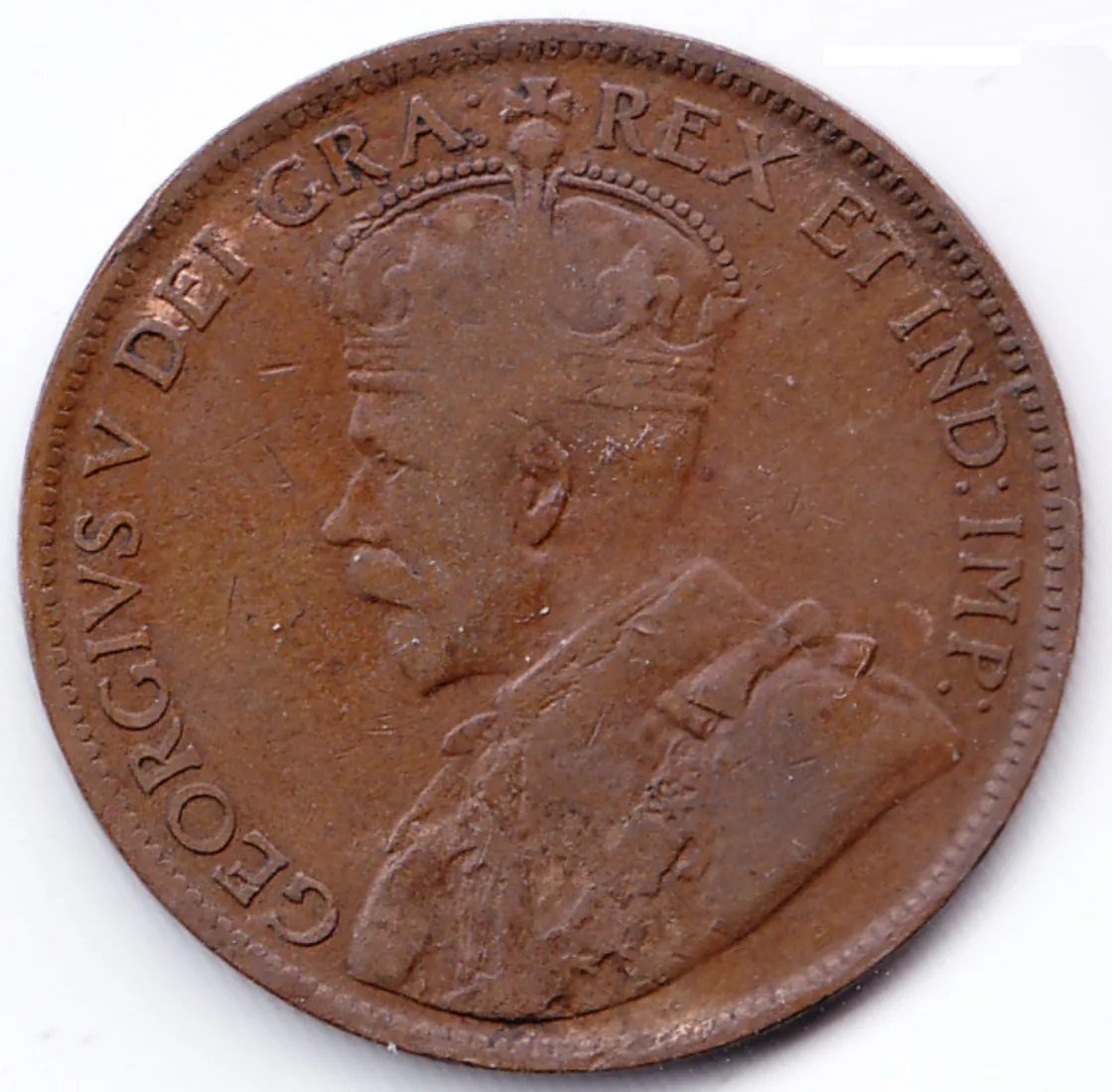 Canada Moneda 1 Cent Bronce 1917 Km# 21 Vf- - Imagen 2