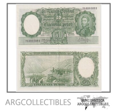 Argentina Billete 50 Pesos 1961 P-271c/BOT-2005a XF+ (Serie B)
