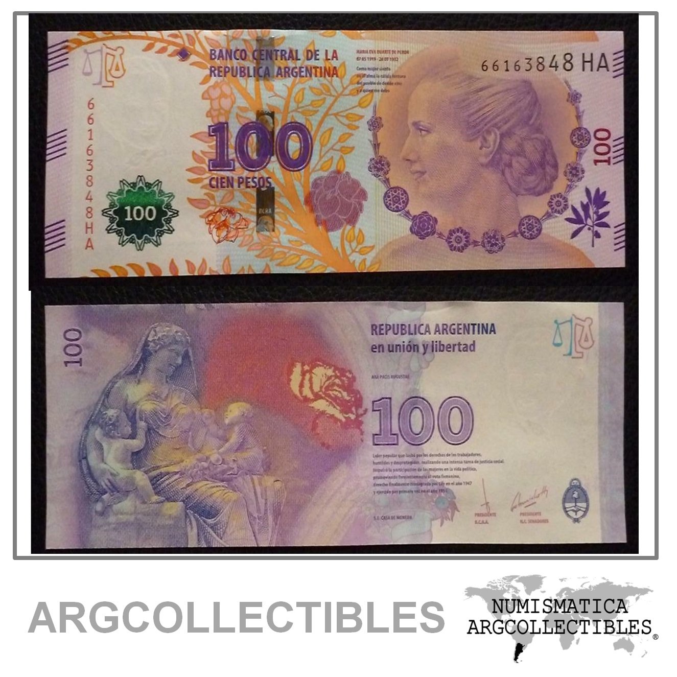 Argentina Billete 100 pesos P-358c / BOT-4342 UNC 2017 Serie HA